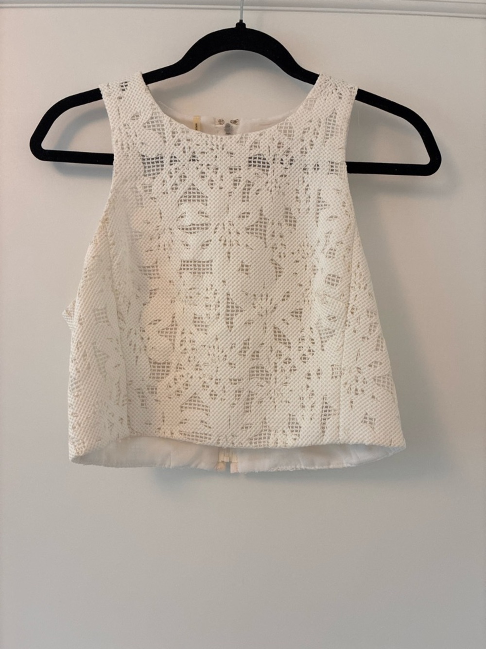 Rebecca Taylor Cream Crochet Tank Top